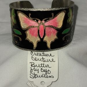 Creature Couture Butterfly Cuff Bracelet in Stainless Steel